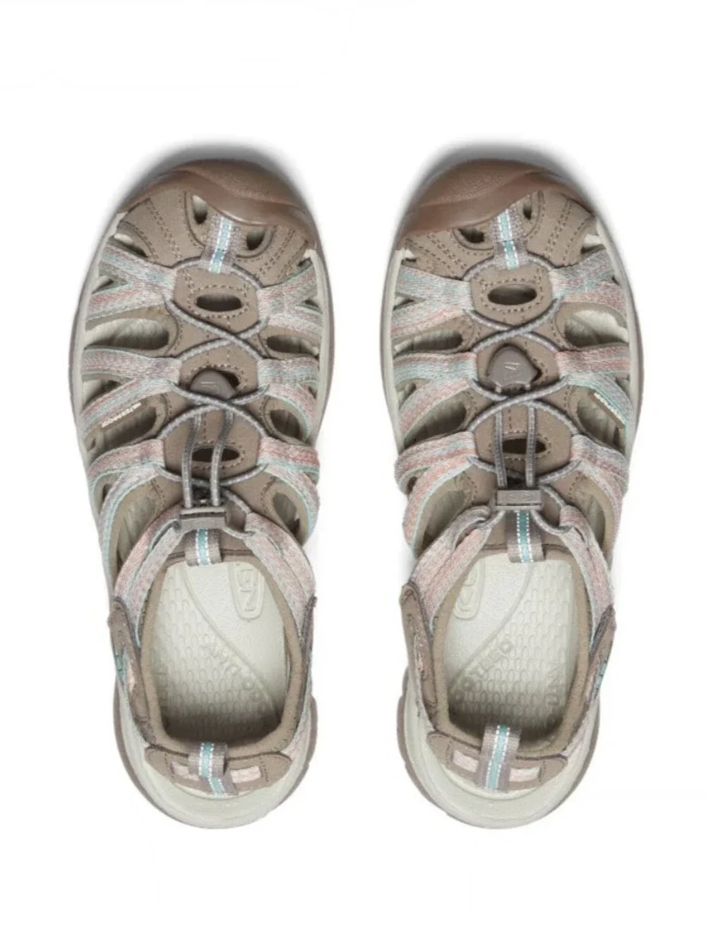 Keen Whisper Lightweight Water Resistant Trail Sandals Size 7.5 Taupe Coral EUC